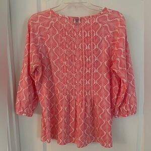 Talbots Coral Patterned Blouse
